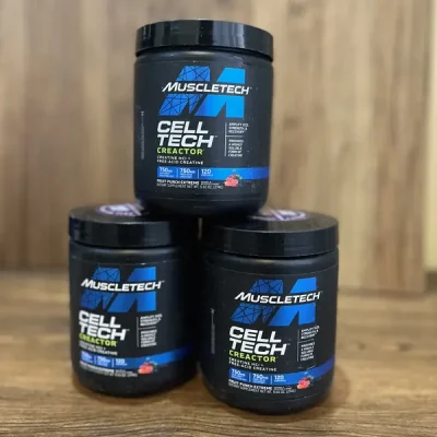 نمای نزدیک از کراتین جویدنی ماسل تک – طعم‌دار و مناسب ریکاوری عضلات